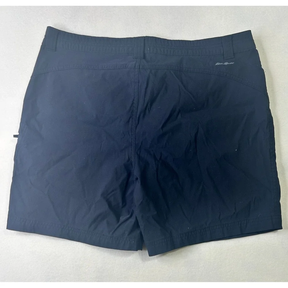 Eddie Bauer‎ Womens Black Hiking Shorts Size 14 Zipper Pocket Outdoor Trail